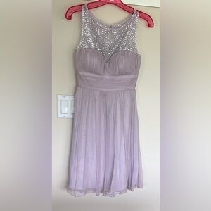 Evernew Lace Mesh Sequin Silk Dress